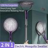 2-in-1 Mosquito Killer Multi Functional Electric Fly Mosquito Swatter Retractable Mosquito Swatter USB Rechargeable Bat Swatter