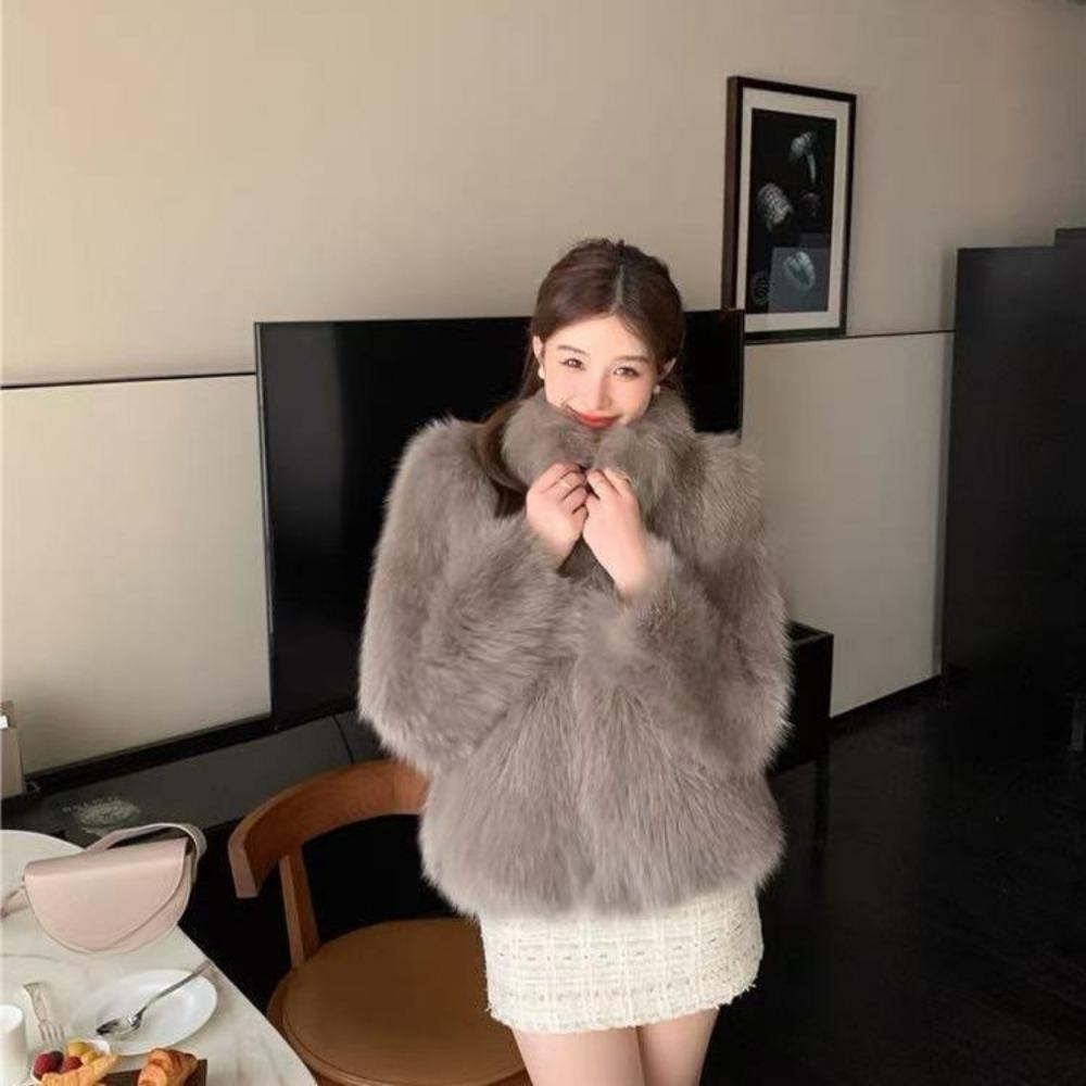 Winter New Fox Fur Environmentally Friendly Fur High Sense Small Fragrance Temperament Warm Thickened Plush Jacket