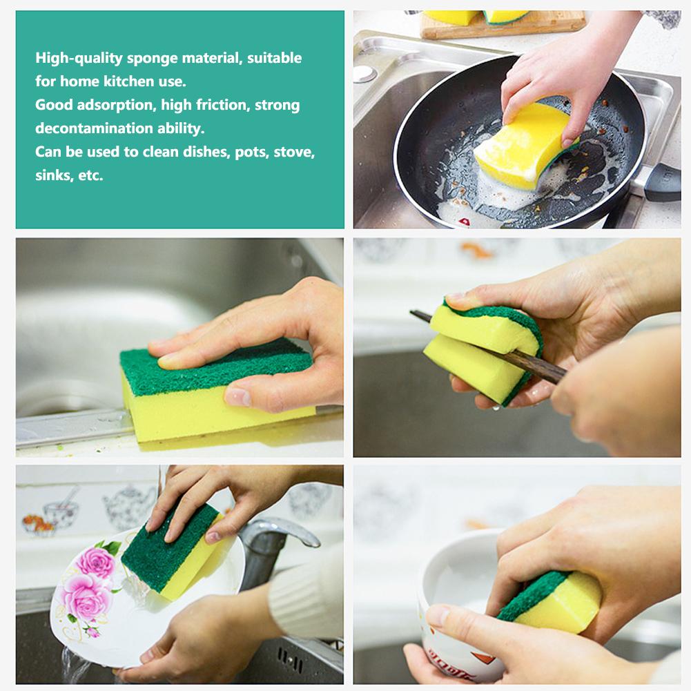 10pcs Kitchen Dish Bowl Washing Sponge Cleaner Cleaning Cloth Rags 10x7x3cm