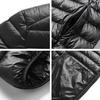 Quilted Cotton Jacket Men Solid Color Stand Collar Long Sleeve Coat with Zipper Placket and Pockets Casual Down Jacket