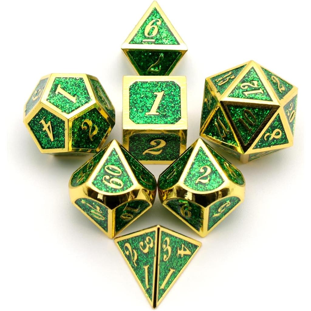 DND Dice Set, Dungeons and Dragons Dice with D20 Metal Dice Set for D and D Dice or RPG Role Playing MTG Tabletop Board Games, Shadowrun Pathfinder