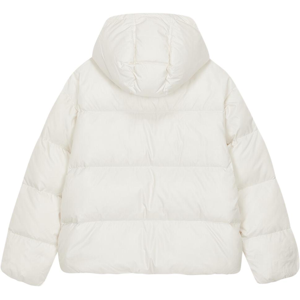Calvin Klein Minimalist Comfortable Versatile Smooth Mid-Length Stand Collar Korean Style Down Jacket Women Outerwear White J225426YBI