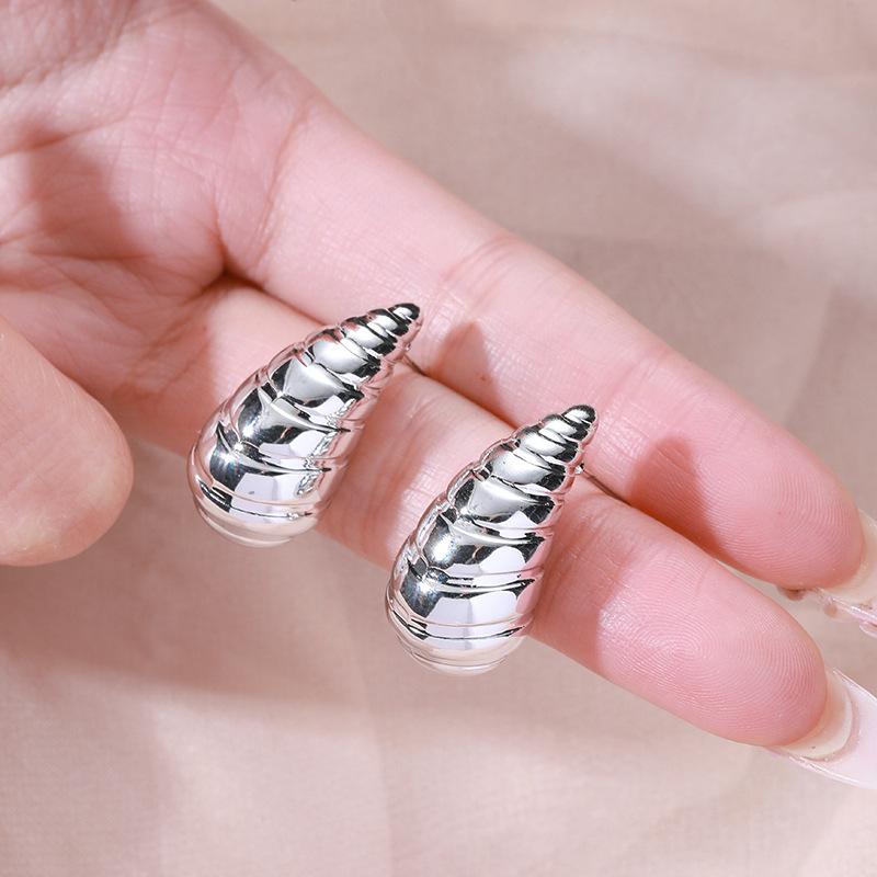 Creative CCB Gold and Silver Earrings for Women, Unique Fashion Simple Water Drop Earrings, Niche Versatile Ear Jewelry