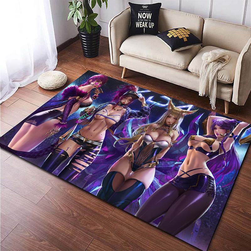 LOL KDA HD Printed Area Large Rug ,Carpet for Living Room Bedroom Sofa Decoration, Non-slip Floor Mats Dropshipping Alfombras