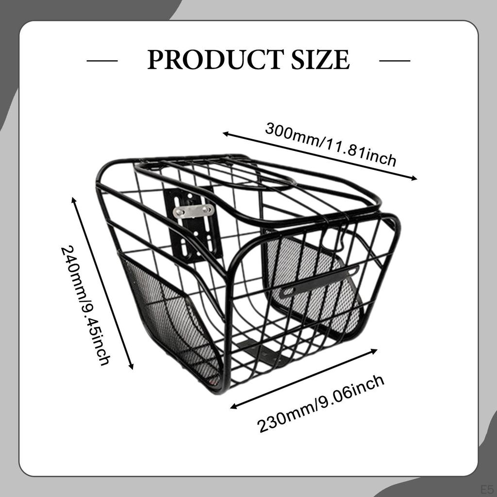 Basket Capacity Metal with Lid Easy Installation Suitable for Shopping Camping Picnic Commuting