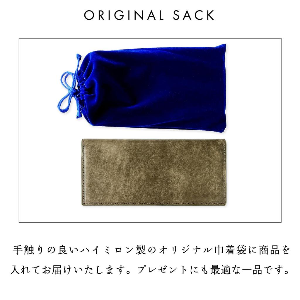 Trendy Yamagishi Leather Bifold Genuine Long Card Coin for Men and Women Wallet, Leather, Wallet, Slots, Purse, Billfold, WL-D2-02, Olive,