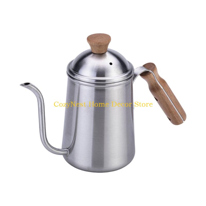 92MF Coffee Hand Brewing Pot 650ml Long Gooseneck Coffee Pot Stainless Steels Pours Over Kettle Camping Portable Pot