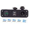 Car Accessories - Three-Function Dual USB Charger + LED Voltmeter + 12V Socket Panel Rechargeable Power Adapter Suitable For Yacht Car Accessories