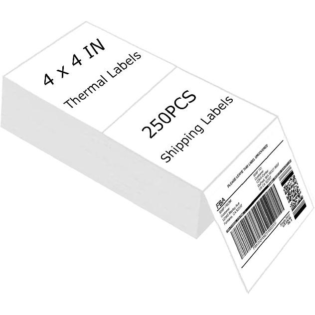 4" x 6" Thermal Labels, Fanfold Shipping Labels with Permanent Adhesive, White Printable Label Stickers for Barcodes, Addresses, Compatible with