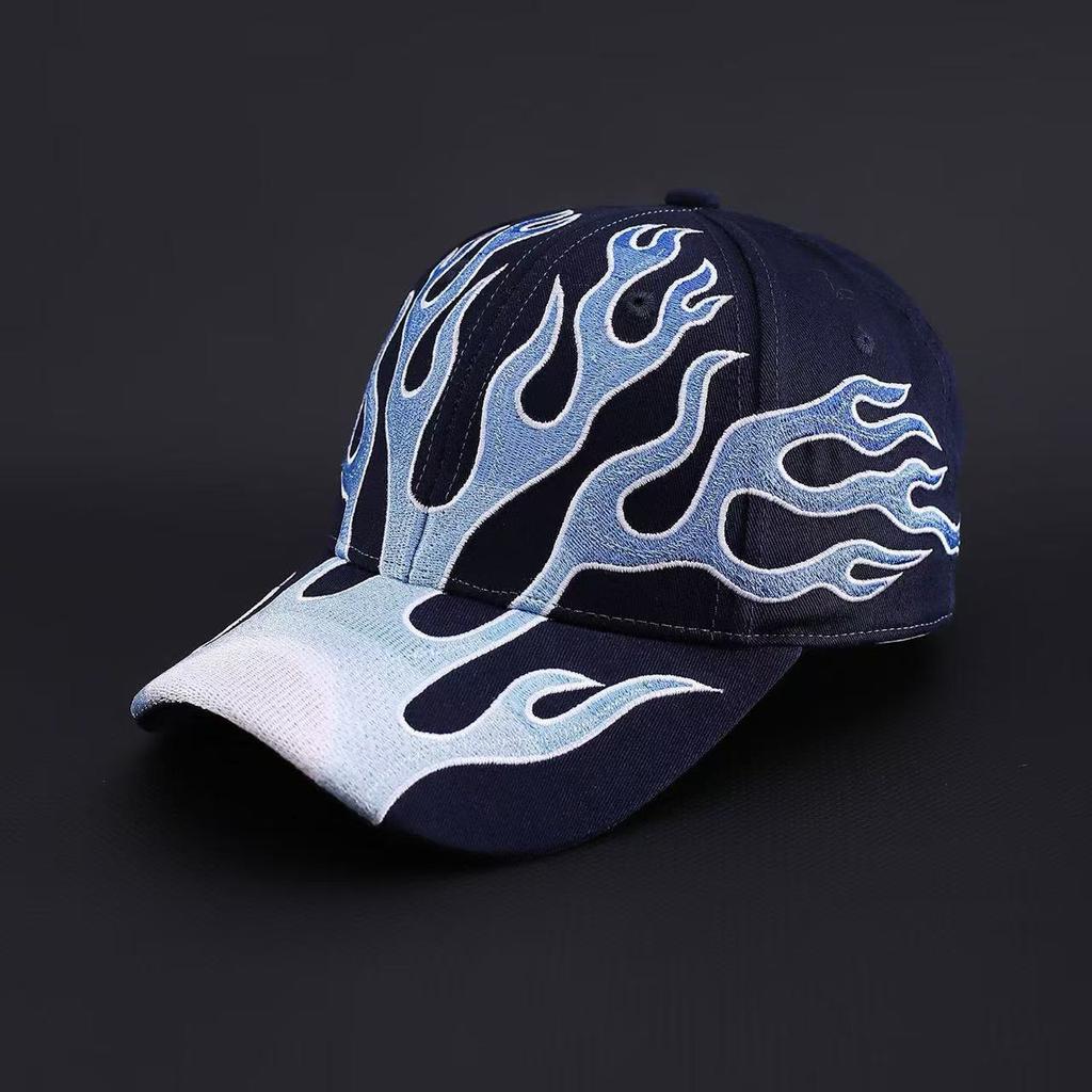 Heavy Industry High Quality Flame Flag Niche Baseball Cap Men'S And Women'S Shade Color Matching Personality Hip Hop Cap