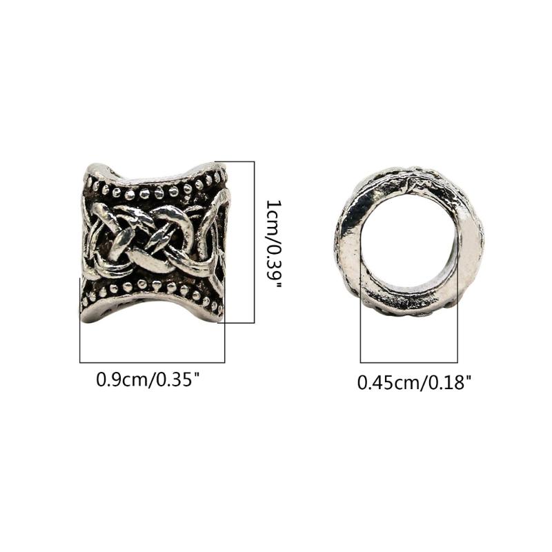 24x Wikinger-Runen-Alphabet-Zeichenperlen Bartperle für Männer Lose Abstandshalterperle DIY Schmuck Haarteil Schmutziges Zopfornament