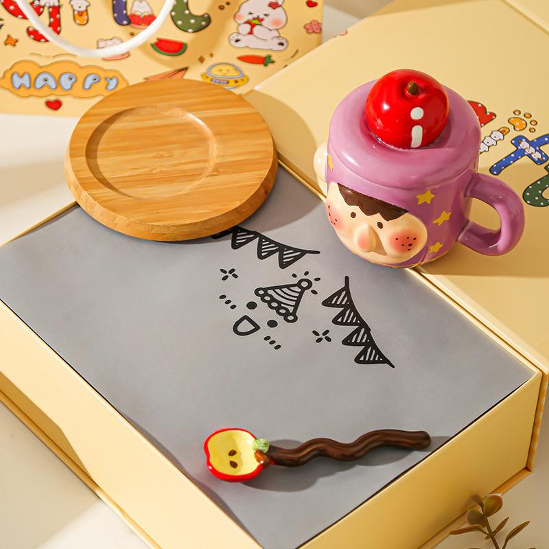 Funny and Creative Mug Couple Cup Ceramic Cup Girls Water Cup Birthday Practical Gift Souvenir for Girlfriends