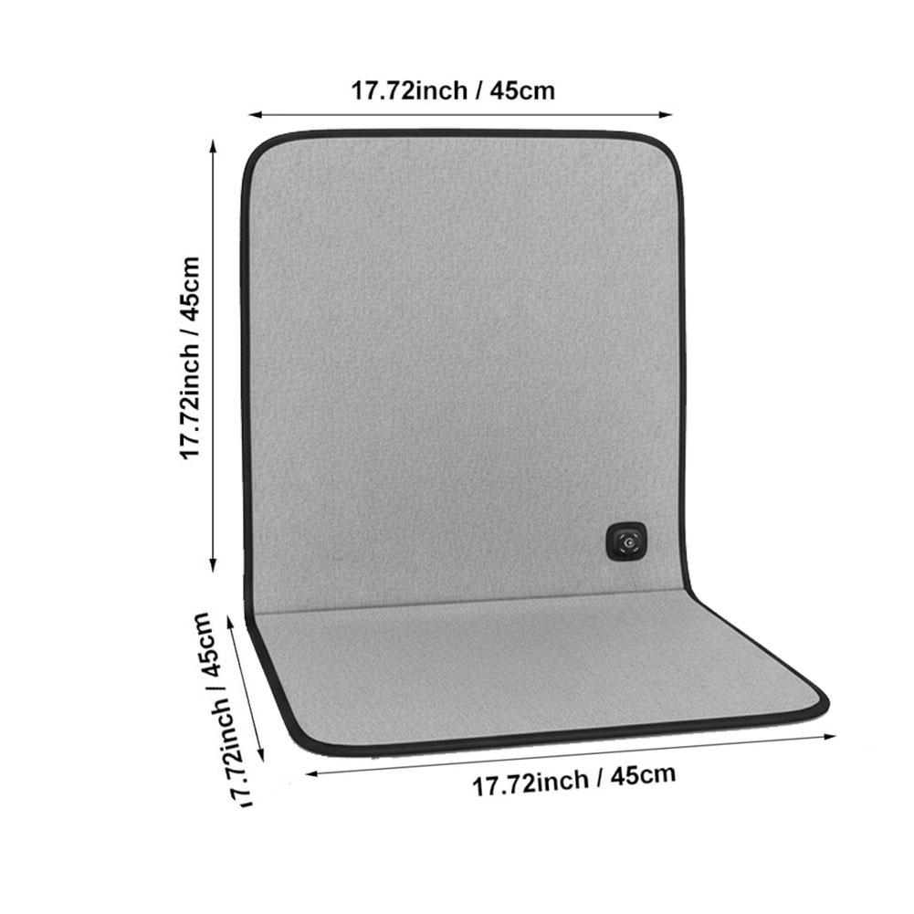 

Heating Cushions Electric 3speed Temperature Regulation Chair Heat Pad Outdoor Heating Pad Portable Foldable 45*87Cm Lightweight сірий