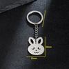 Zodiac Rabbit Pendant Stainless Steel Keychain - Cute Animal Backpack Charm