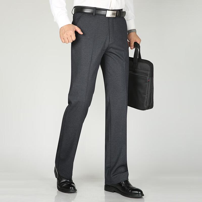 Fengmao Herren Business Casual Elastische Gerade Hosen