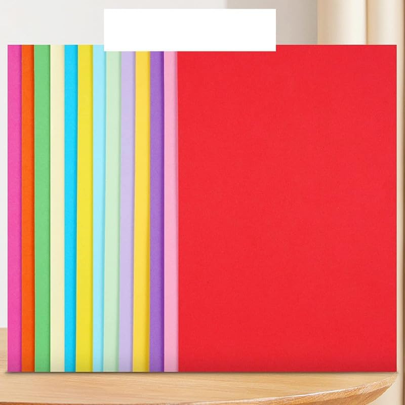 Eclet 100 Pcs Color A4 Medium Size Sheets (10 Sheets Each Color) Art and Craft Paper Double Sided Colored Set 323