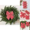 Red And White Diagonal Stripe Bow Pendant For Festive Tree Decor