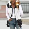 Felpe con cappuccio larghe con cuciture alla moda da donna, senza maniche, in peluche, con cerniera