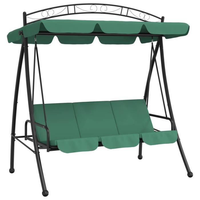 VidaXL Balancelle de jardin avec auvent vert 198 cm tissu et acier 363331