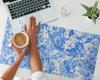 Desk Pad for Graphic Designers and Designers Marbled Bubbles 90x45 cm