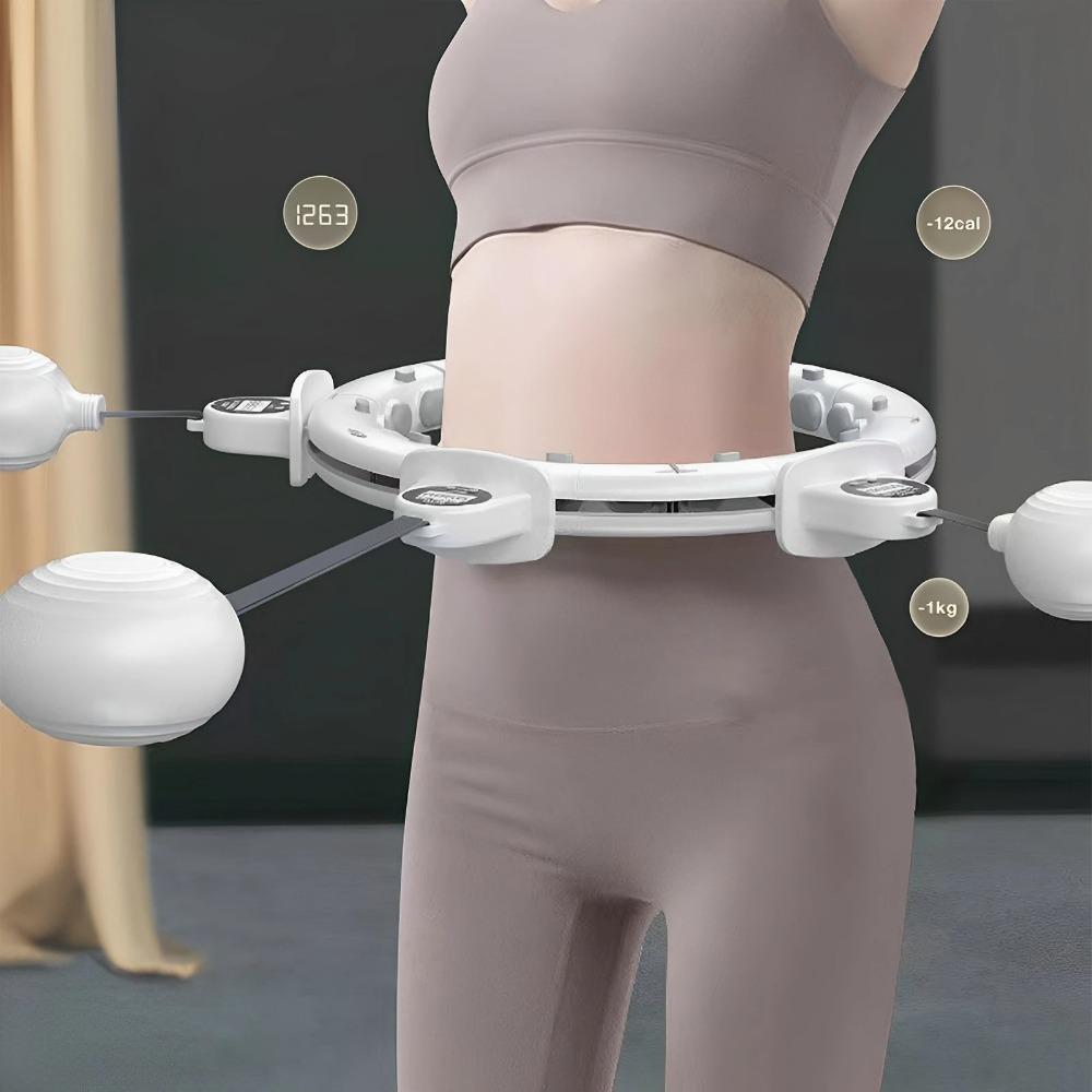 BEPAN Smart Weighted Fitness Hu La Hoop Fitness Massage Exercise Circle with Ball and Counter for Adults Weight Loss