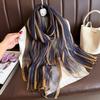 Brand Women Silk Scarf Female Stripe Foulard Femme Pashmina Shawls And Wrap Big Size Scaves Beach Towel Bandana Muslim Hijab