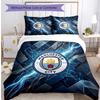 Manchester City Pattern Printed 3PCS Bedding Set Soft Skin-Friendly Washable Duvet Cover & Pillowcases Set All Season Bedroom