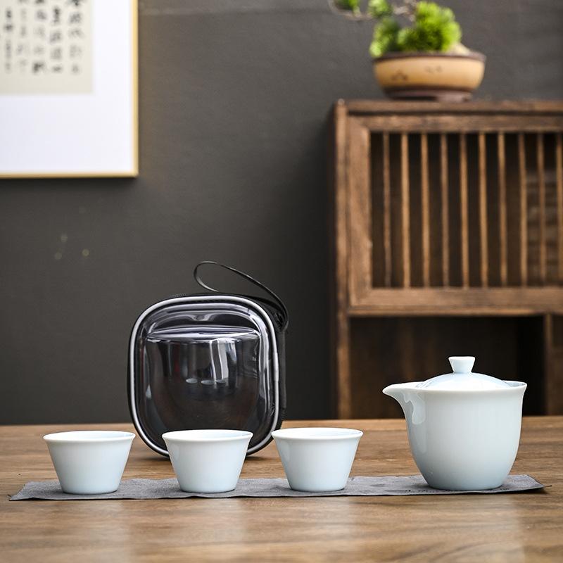 Storage tea set Outdoor car Kung Fu tea maker Tea tray Complete set Company opening Business gifts Travel portable