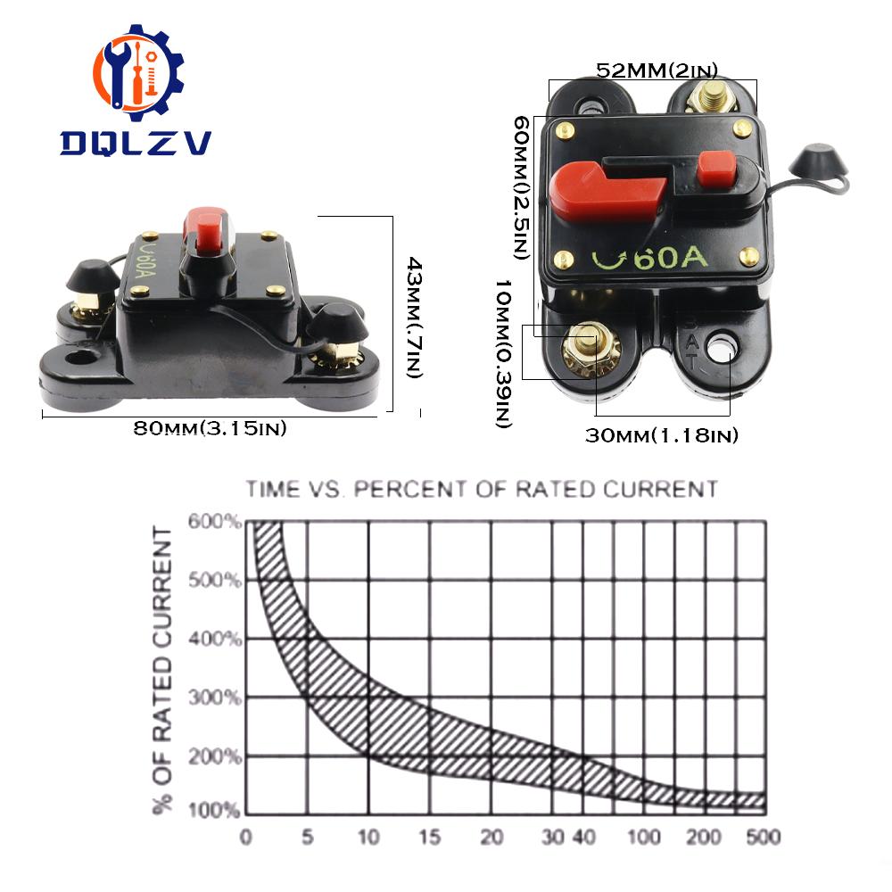 Auto LKW Audio Verstärker Leistungsschalter 5V-50VDC 50A 60A 80A 100A 150A 200A 250A 300A IP67 Wasserdicht Rückstellschalter Sicherungshalter