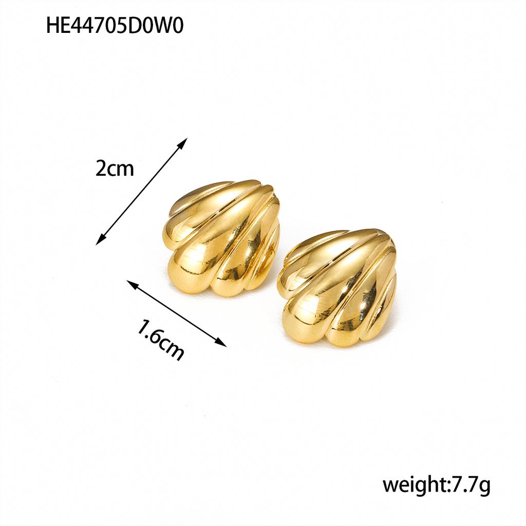 CARLIDANA Fashion Ocean Summer Beach Shell Shaped Earrings Stud Earrings Stainless Steel Earrings Waterproof Jewelry for Women
