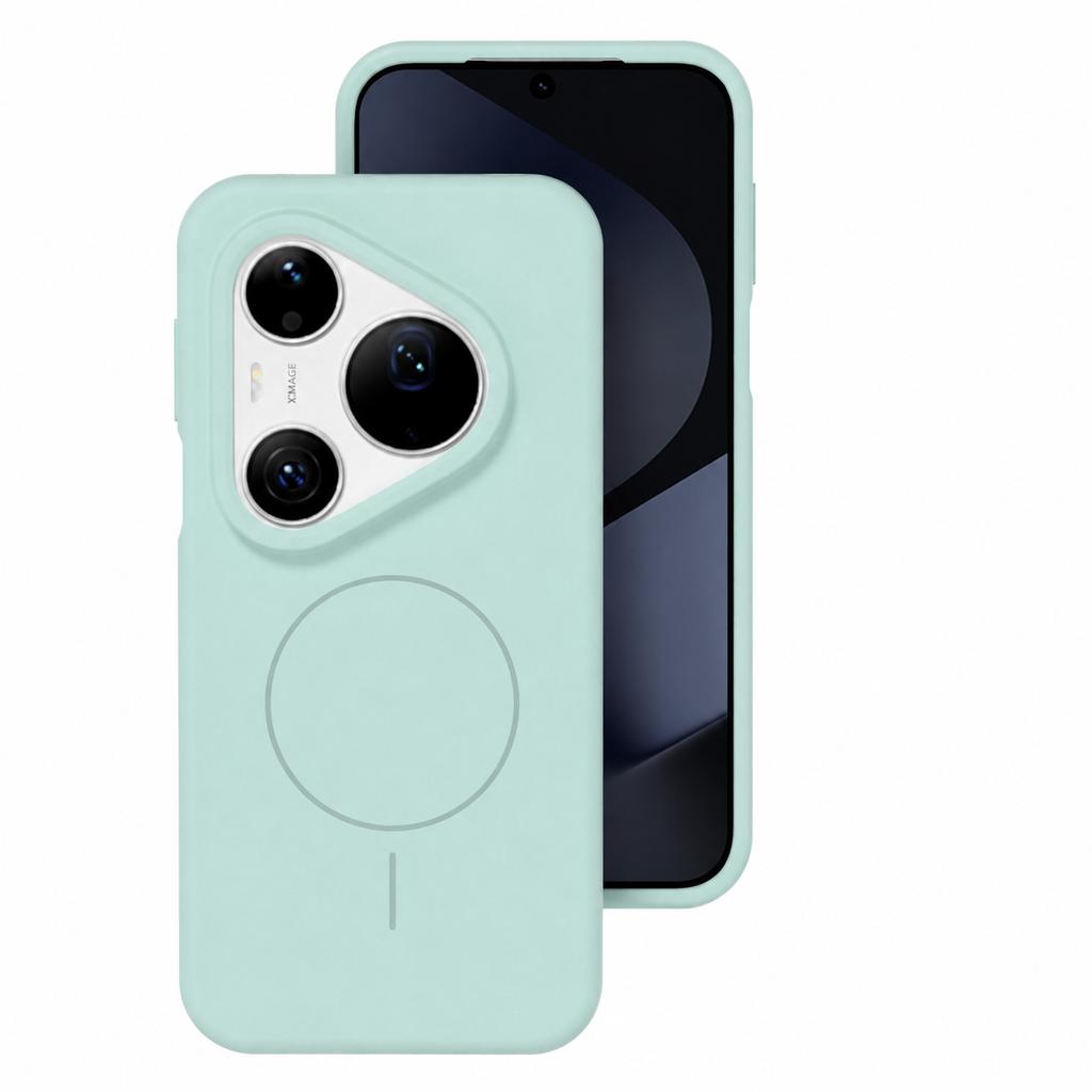 Protective Magnetic Liquid Silicone Phone Case for Huawei Pura 70 Pro-Blue