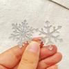 6PCS Colorful Glitter Silver Christmas Snowflakes Head Flat back Acrylic Sheet Miniature Pattern Applique DIY Decor Art Crafts