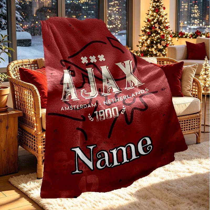 Custom Name Personalized Ajax Print Blanket, Home Decor, Bedroom, Sofa, Camping, Couch, Gifts for Birthday Christmas
