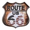 Vintage Route 66 Square Metal Tin Sign Garage Home Bar Decor 20x20cm