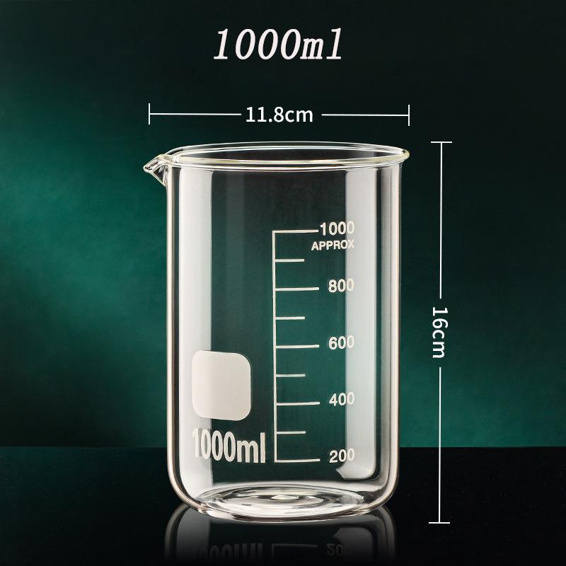 High Borosilicate Glass Measuring Cup Clear Scale Cup Laboratory Beaker Kitchen Baking Measuring Cup 50/100/150/250/500/1000ml
