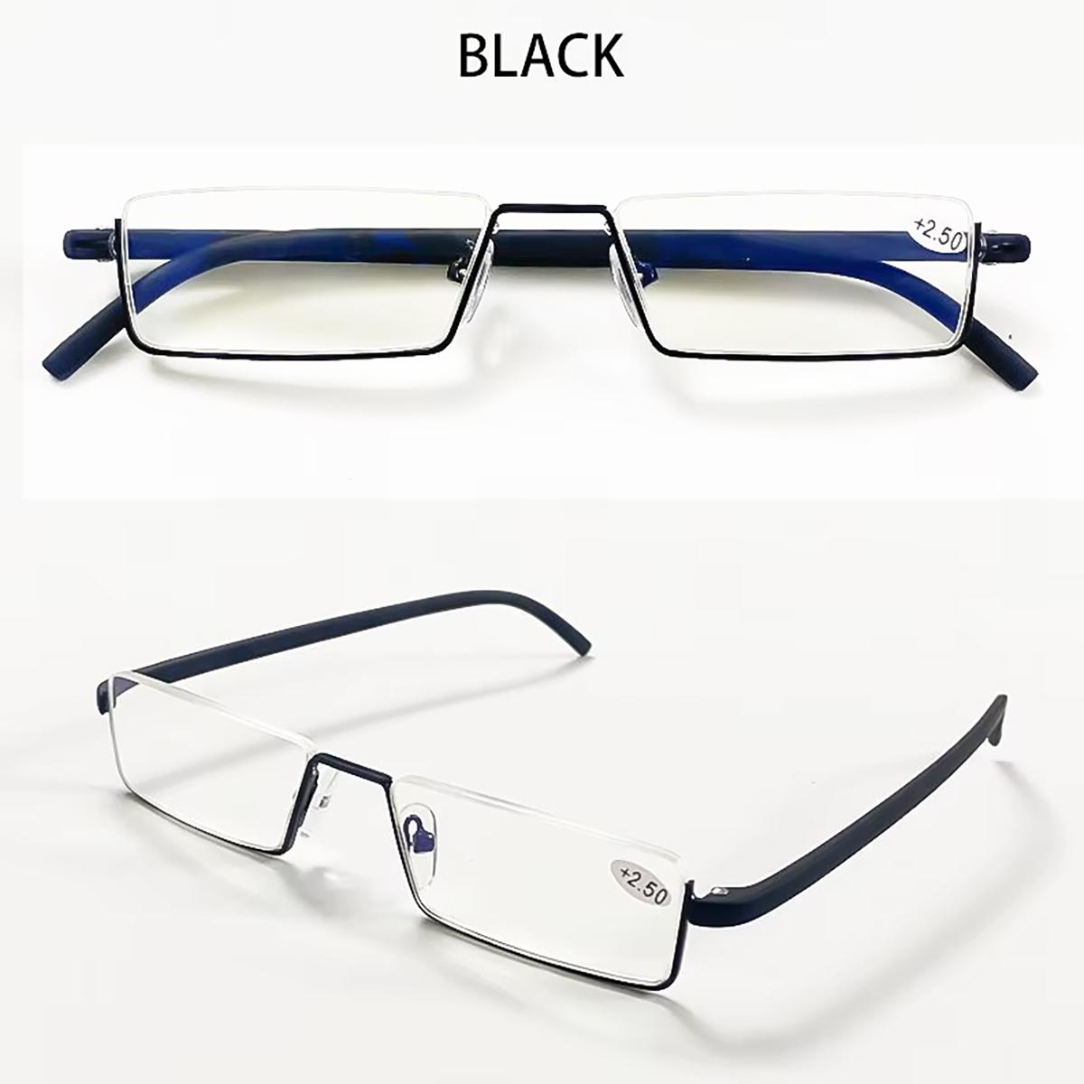 

1 шт. Очки для чтения с защитой от синего света, маленькие, легкие, полуободковые, прямоугольные, прозрачные, для компьютера, для мужчин и женщин 3.0