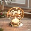 Nordic Style Christmas Candle Holder Deer Bell Christmas Tree Golden Iron Candlestick Candle Stand Candlestick Table Ornament