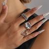 Geometric Square Black Diamond Adjustable Ring Ins Personalized Opening Live Ring Ring