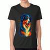 Colorful Cat Ladies Cotton T Shirt,Premium Cotton Quality Print,Durable And Casual Fashion.Vibrant Feline Portrait Graphic Tee,Unique Cat Lover Gift F