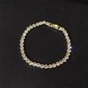 Nuovo Bracciale da Donna Regolabile Placcato Oro Lucido Completamente Intarsiato di Strass Forma a Goccia Moda Bracciale in Zircone Gioiello Regalo