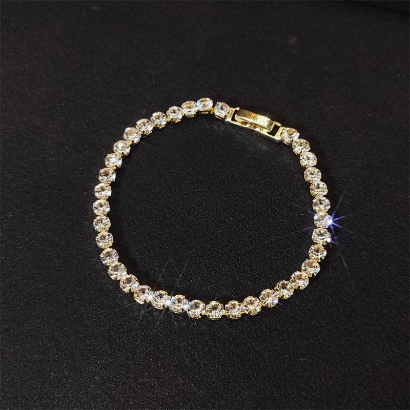 Nuovo Bracciale da Donna Regolabile Placcato Oro Lucido Completamente Intarsiato di Strass Forma a Goccia Moda Bracciale in Zircone Gioiello Regalo