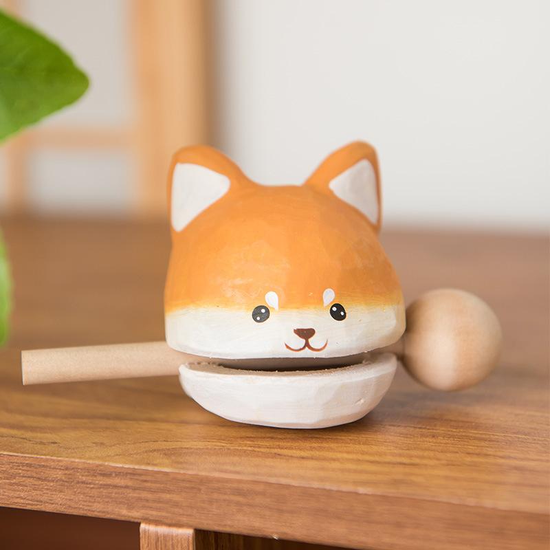 Wooden Fish Figurine New Office Desk Cute and Laid-back Wooden cute dog Small Gift for Soothing Emotionsthe Desktop Decoration