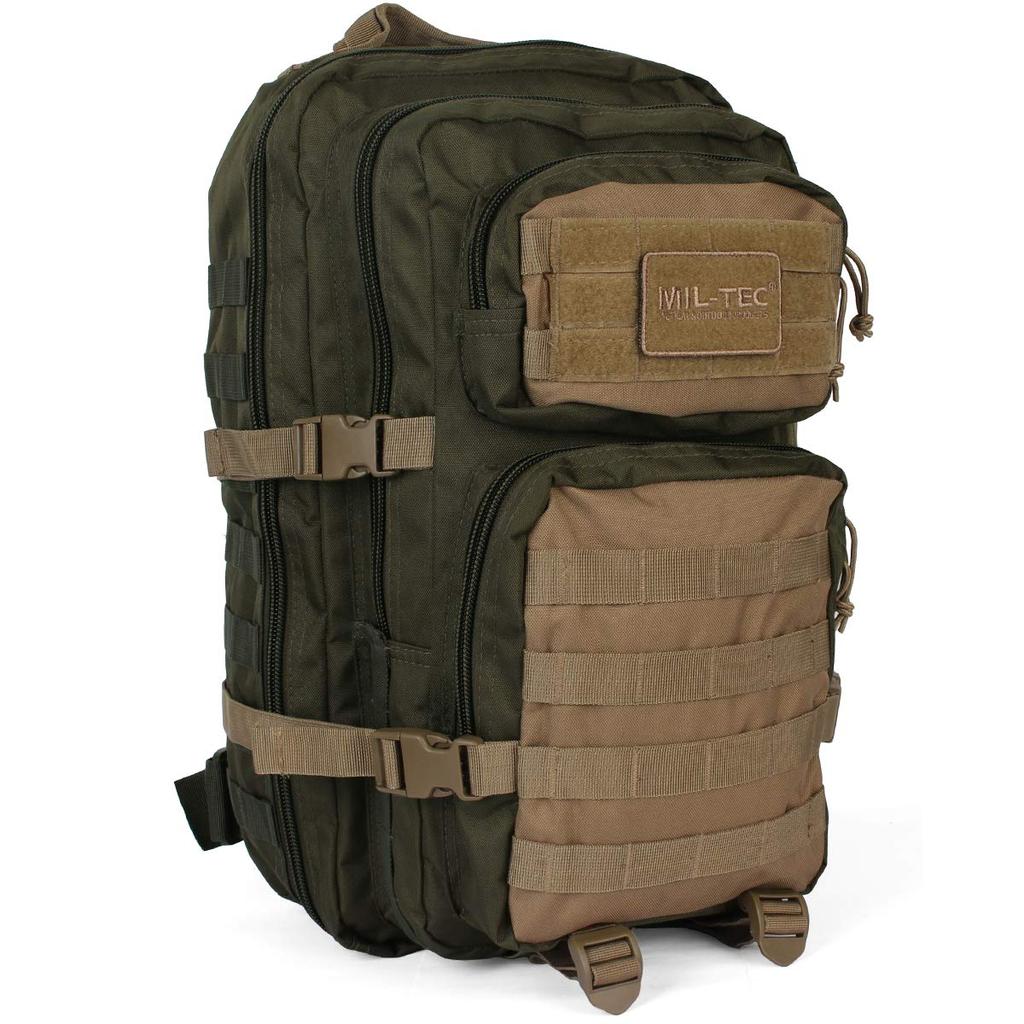 MIL-TEC US Assault Pack MOLLE System Large 36L Backpack - RANGER GREEN/COYOTE