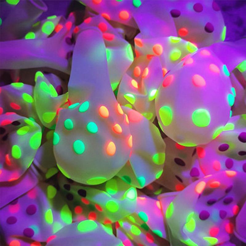 10PCS 12inch Fluorescent Balloon Glow In The Dark Glow Luminous Love Heart Latex Baloon For Wedding Birthday Party Decoration