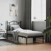 VidaXL Metal Bed Frame with Headboard Black 90x200 Cm 353432