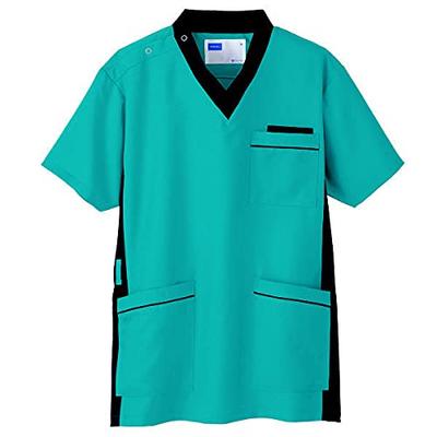 Unisex Scrub with Collar and Side Accents, Medical Wear, Turquoise Blue, SS, WH11685