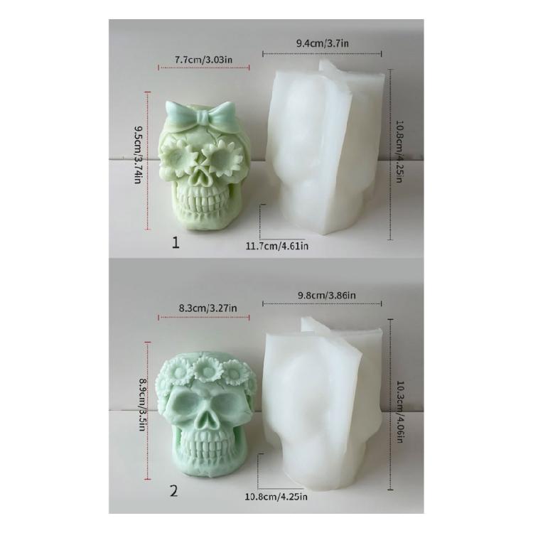 Large Halloween Skull Silicone Mold Halloween Decoration Gypsum Plaster Molds
