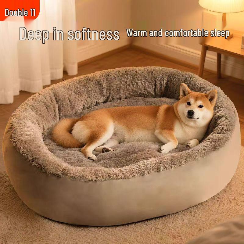 All-Season Warm Winter Dog Bed for Medium to Large Dogs and Cats