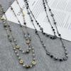 Stackable Double Layered Flower Beaded Chains Necklaces for Women Bohemian Ethnic Style Glass Beaded Sweater Chain Jewelry