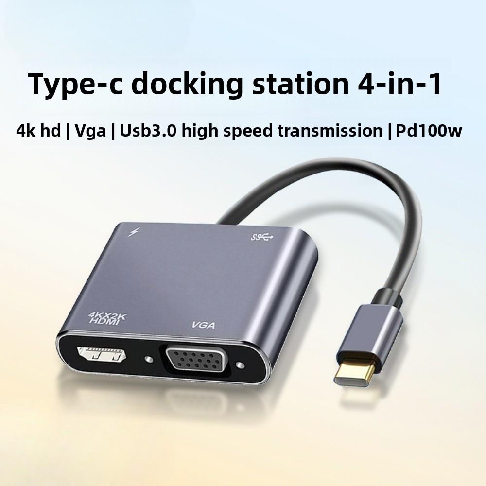 4K30 Type C to HDMI Dock USB C Hub 3 in 1 Adapter for Laptop with Multi Function